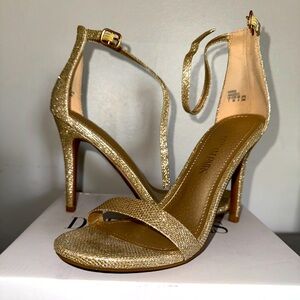 Metallic Gold High Heel Ankle Strap Sandals